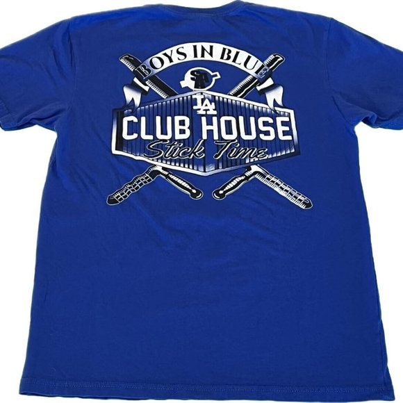Los Angeles Police Department Boys In Blue LA Club House Stick Time T-shirt M - Picture 1 of 8